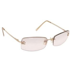 CHANEL Sunglasses metal Gold Tone CC Auth yk20130V